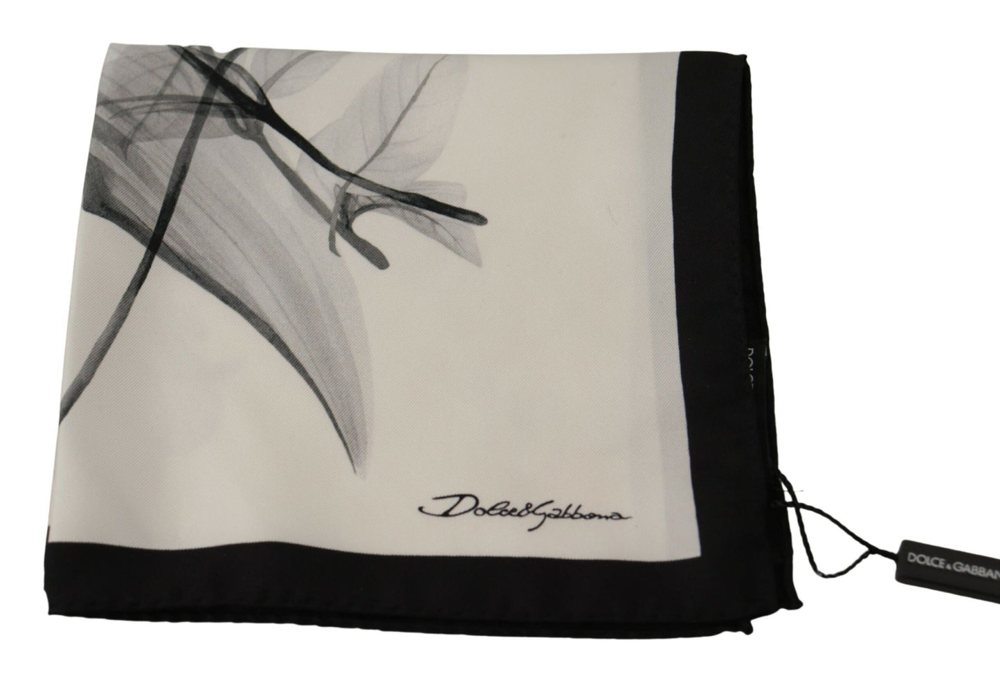 Elegant Black Floral Silk Men's Scarf