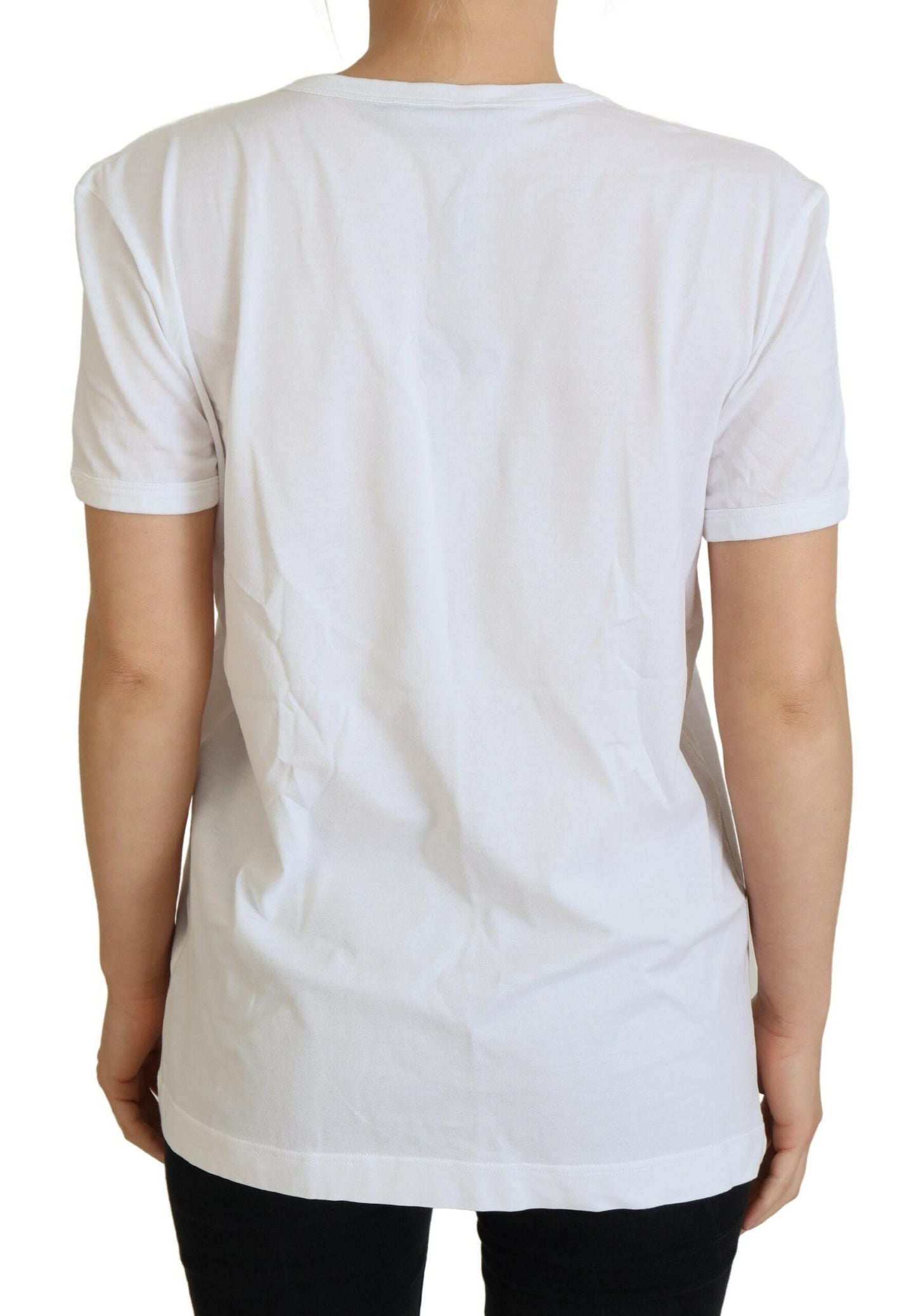 Chic White Cotton Casual Top - Iconic Logo Detail