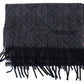 Elegant Cashmere Patterned Scarf with Logo Embroidery
