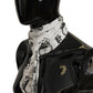 Elegant Silk Men's Scarf with Crown Print