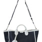 Elegant Two-Tone Leather Shopper Tote
