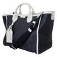 Elegant Two-Tone Leather Shopper Tote