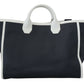 Elegant Two-Tone Leather Shopper Tote