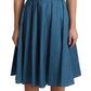 Blue Polka Dotted Sleeveless A-Line Dress