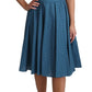 Blue Polka Dotted Sleeveless A-Line Dress
