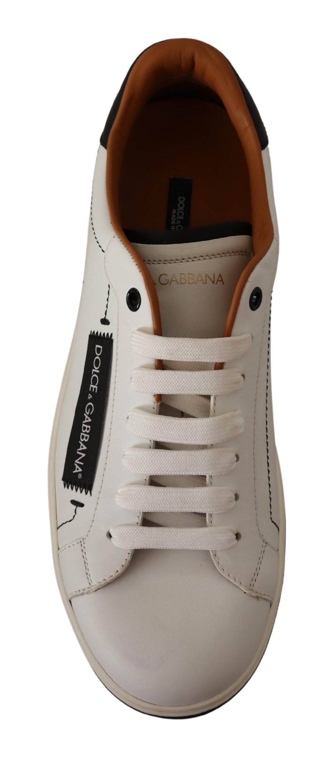 Elegant White Leather Men's Sneakers