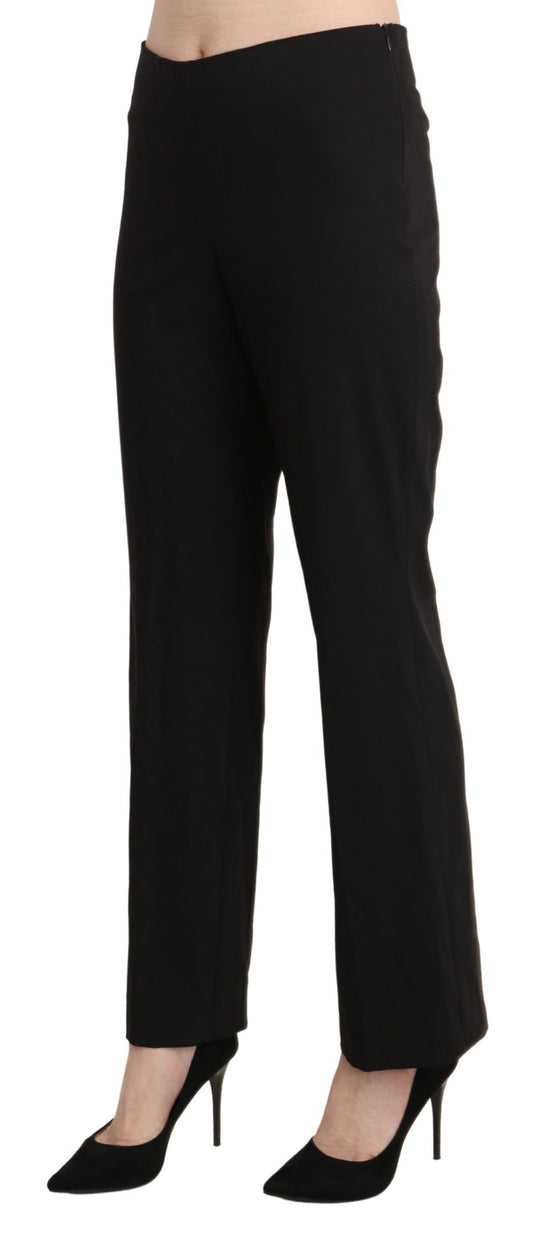 Chic Mid-Waist Straight Cotton Pants