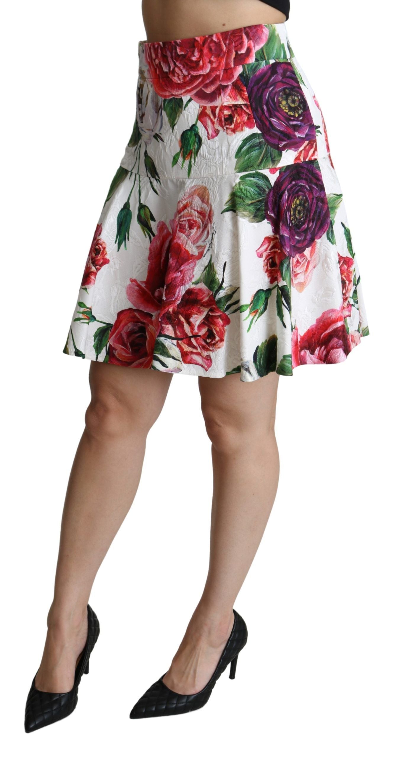 Floral Brocade A-Line Mini Skirt