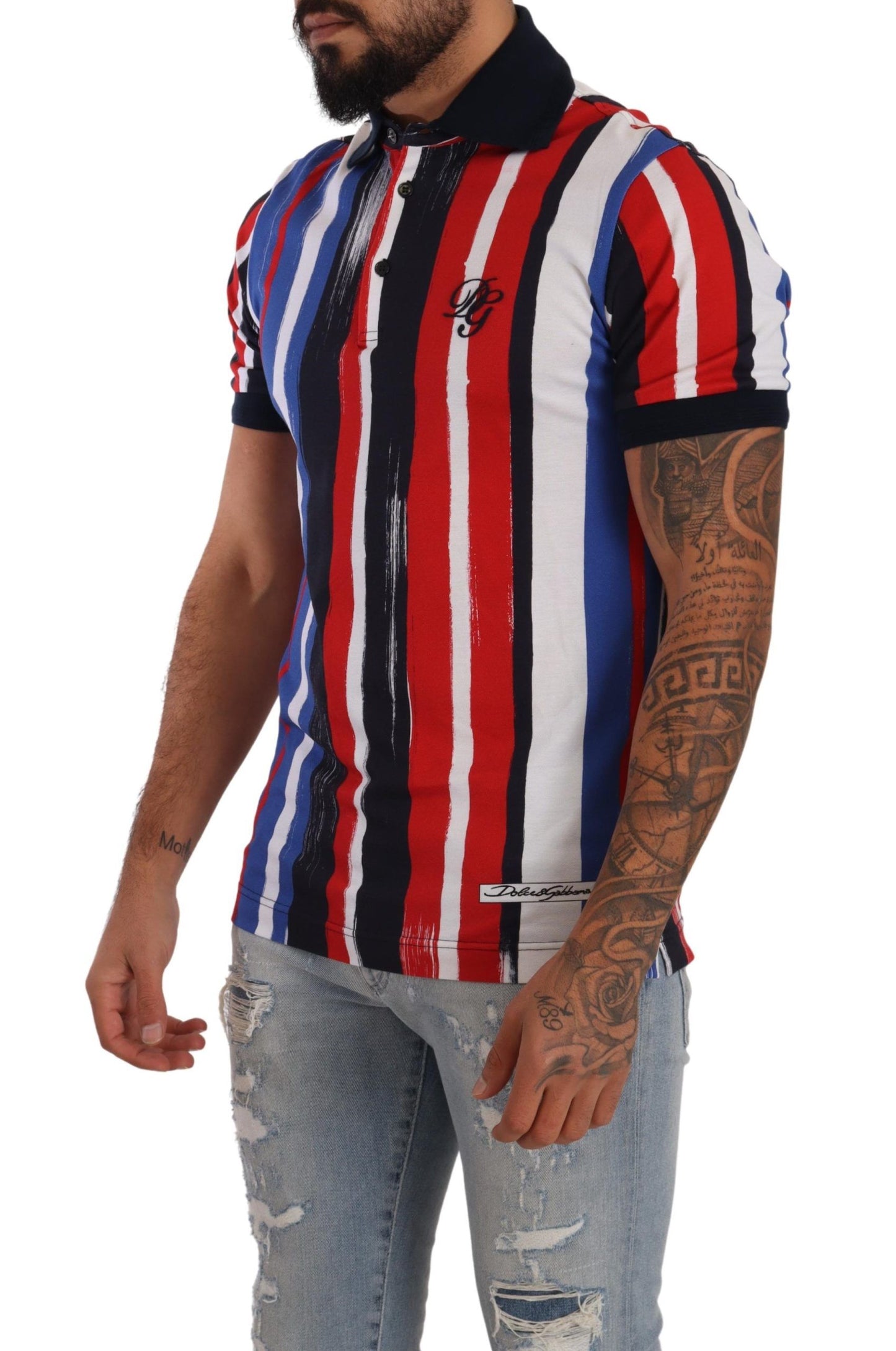 Elegant Multicolor Striped Polo T-Shirt