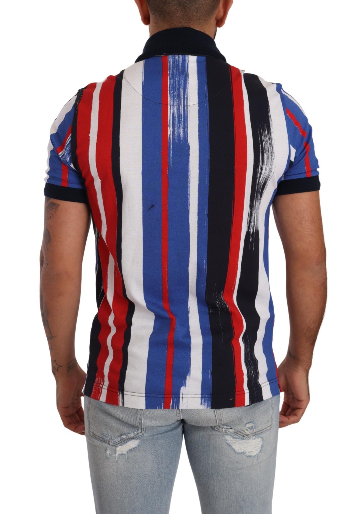 Elegant Multicolor Striped Polo T-Shirt