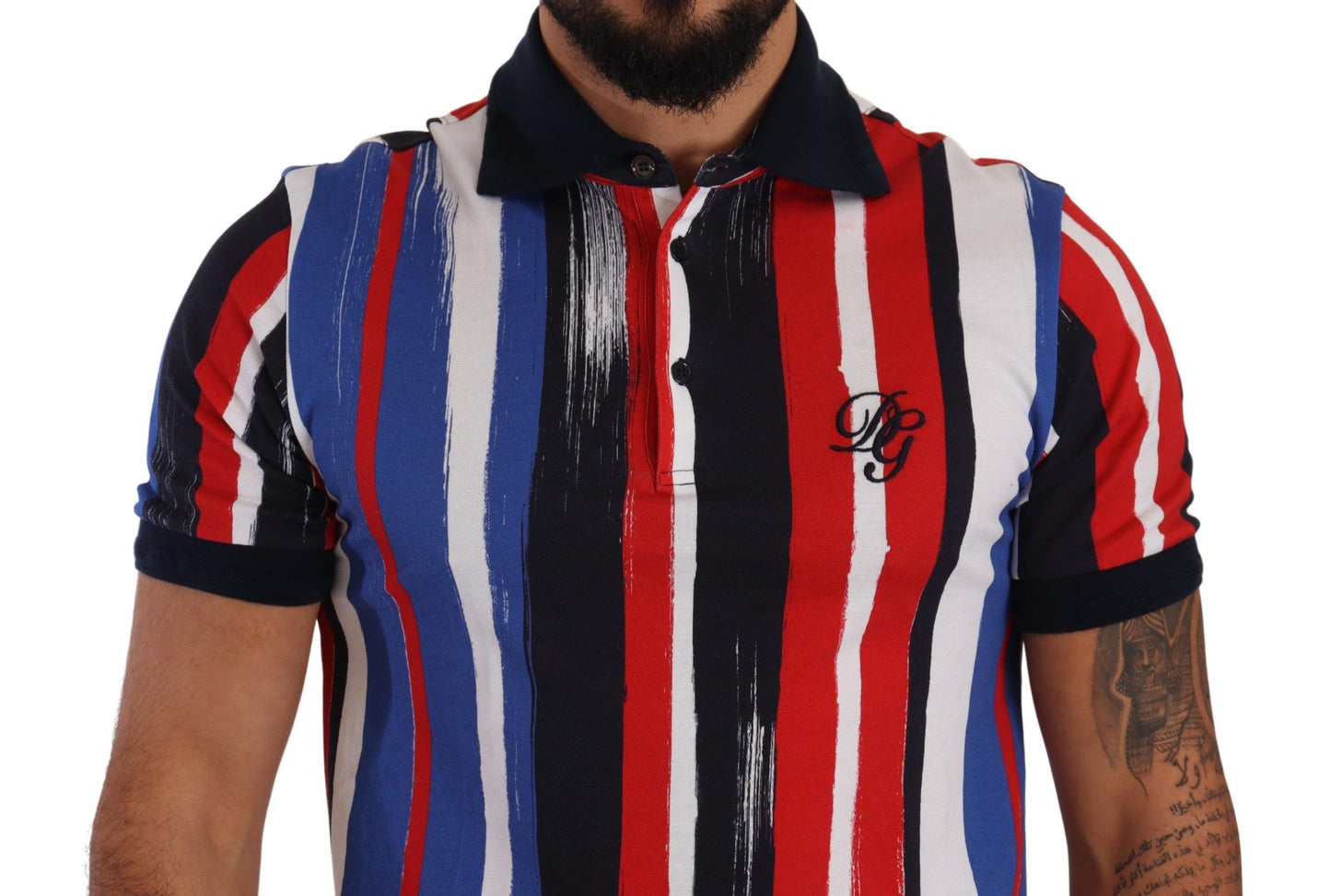 Elegant Multicolor Striped Polo T-Shirt