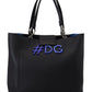 Elegant Black Leather Shopping Tote