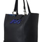Elegant Black Leather Shopping Tote
