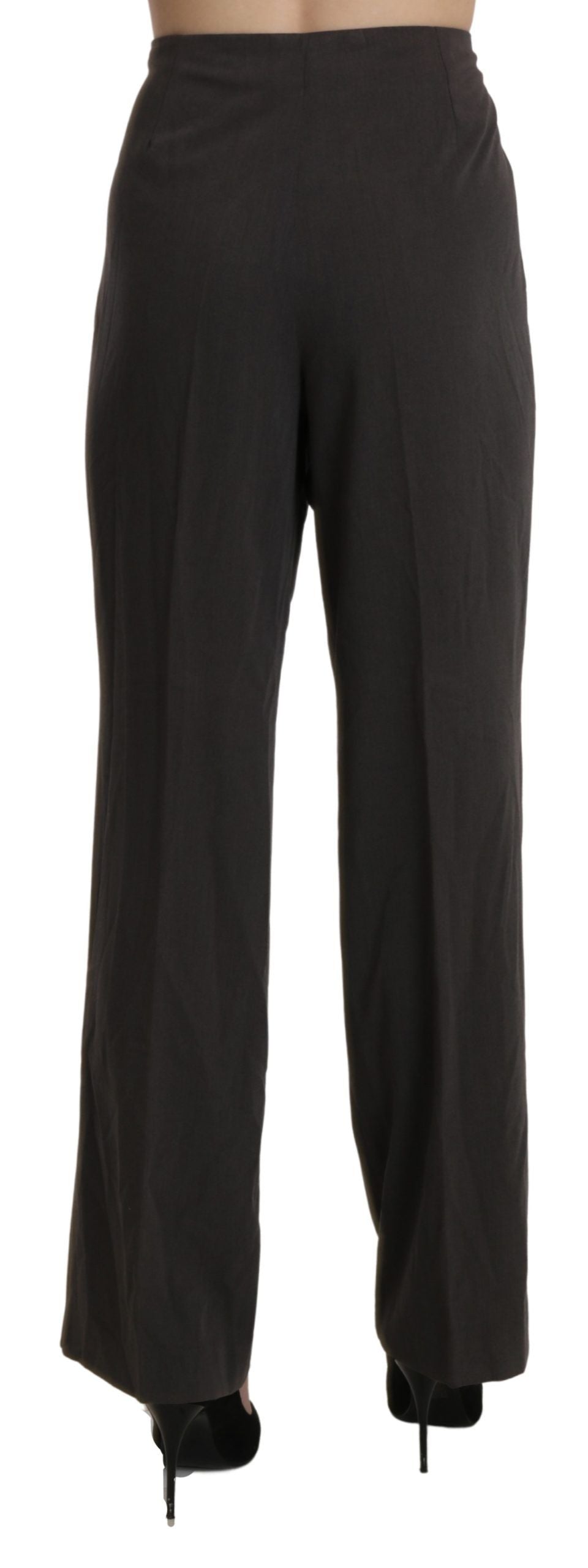 Elevated Gray High-Waist Straight Pants