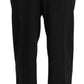 Elegant High Waist Straight Black Pants