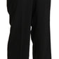 Elegant High Waist Straight Black Pants