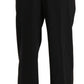 Elegant High Waist Straight Black Pants