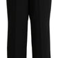Elegant High Waist Straight Black Pants