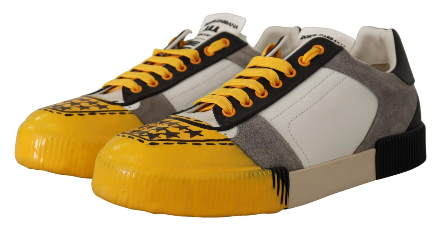 Sunshine Yellow Low Top Leather Sneakers