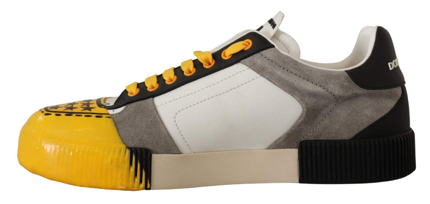 Sunshine Yellow Low Top Leather Sneakers