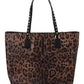 Glam Leopard Print Leather Tote