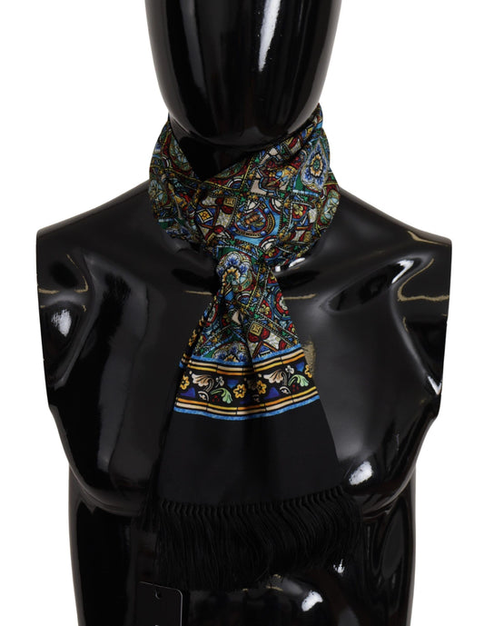 Elegant Multicolor Silk Men's Scarf