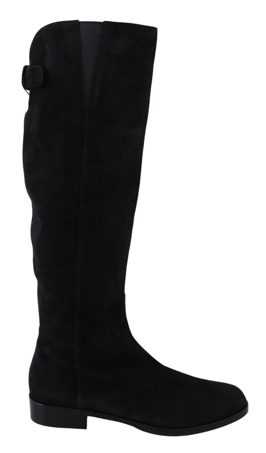 Elegant Knee High Suede Leather Boots