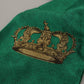 Green Crown Embroidered Shawl Fringe Blend Silk