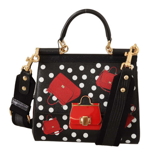 Elegant Sicily Polka Dot Leather Bag