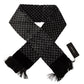 Black Geometric Patterned Shawl Wrap Fringe Scarf