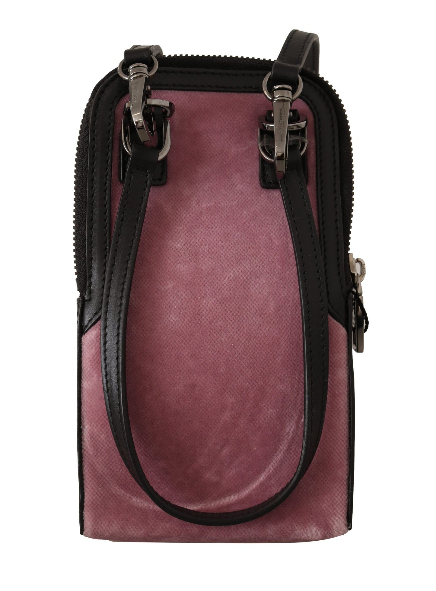 Elegant Pink Velvet Phone Pouch with Strap