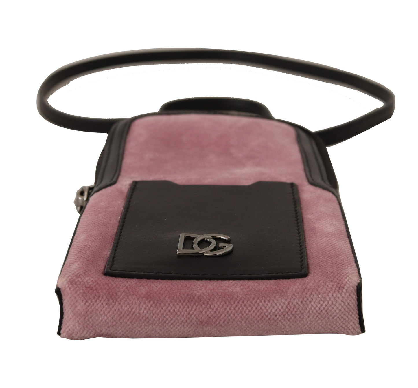 Elegant Pink Velvet Phone Pouch with Strap