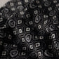 Black Geometric Patterned Shawl Wrap Fringe Scarf