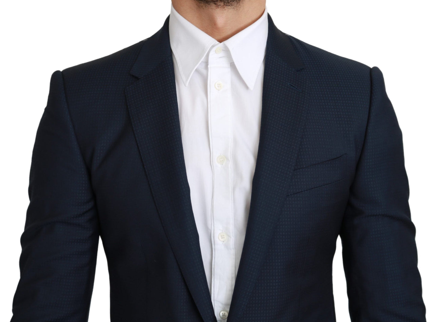 Navy Martini Slim Fit Wool Silk Blazer