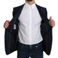 Navy Martini Slim Fit Wool Silk Blazer