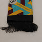 Multicolor DG Logo Print Shawl Wrap Fringe Scarf