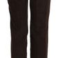 Elegant High Waist Suede Pants