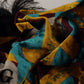 Multicolor DG Logo Print Shawl Wrap Fringe Scarf