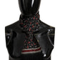 Black Red Umbrellas Patterned Shawl Fringe Scarf