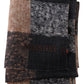 Plaid Wool Scarf with Logo Embroidery