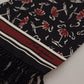 Black Red Umbrellas Patterned Shawl Fringe Scarf