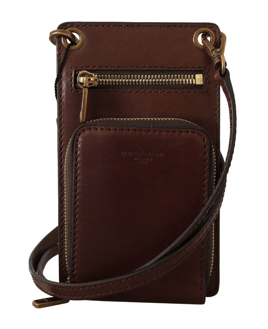 Elegant Leather Phone Wallet with Detachable Strap