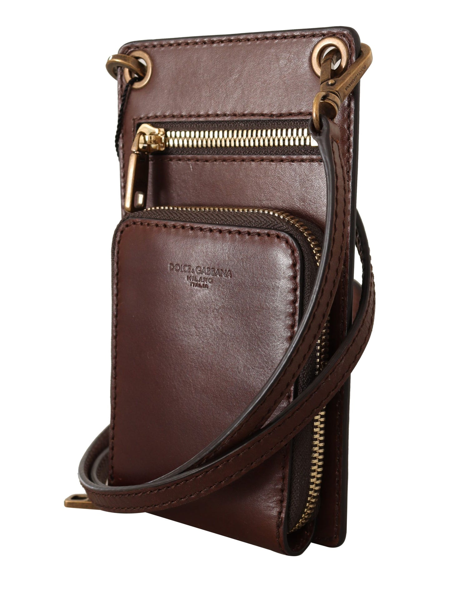 Elegant Leather Phone Wallet with Detachable Strap