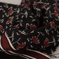 Black Red Umbrellas Patterned Shawl Fringe Scarf
