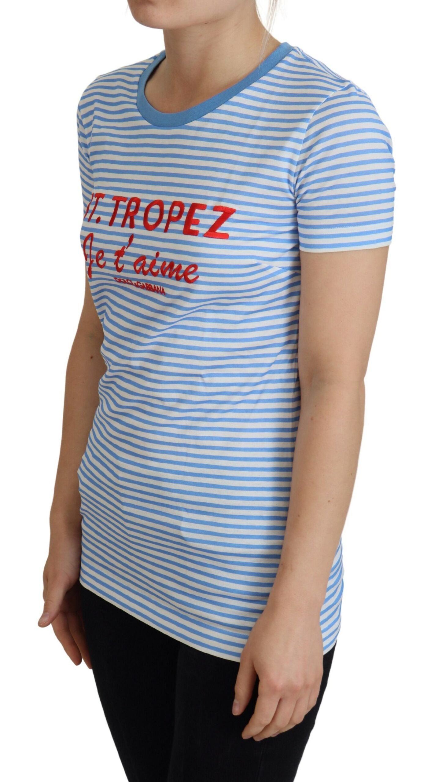 Exclusive Striped Crew Neck Cotton Tee