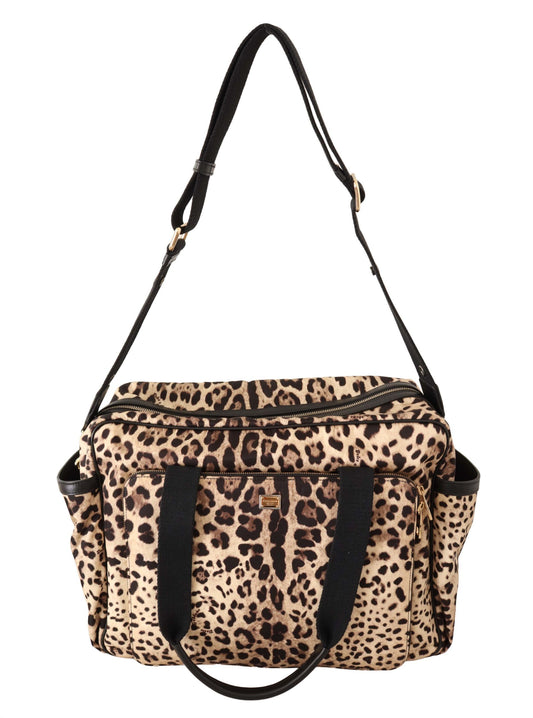 Elegant Leopard Print Baby Changing Bag