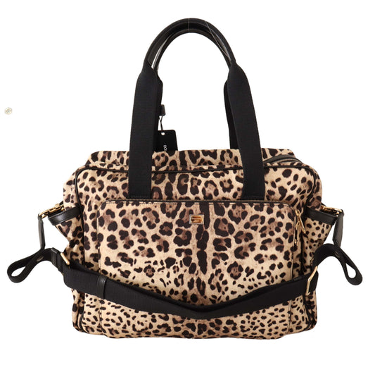 Elegant Leopard Print Baby Changing Bag