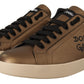 Elegant Gold Bronze Low-Top Sneakers