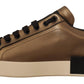 Elegant Gold Bronze Low-Top Sneakers