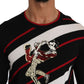 Sequined Jazz Motif Wool Sweater